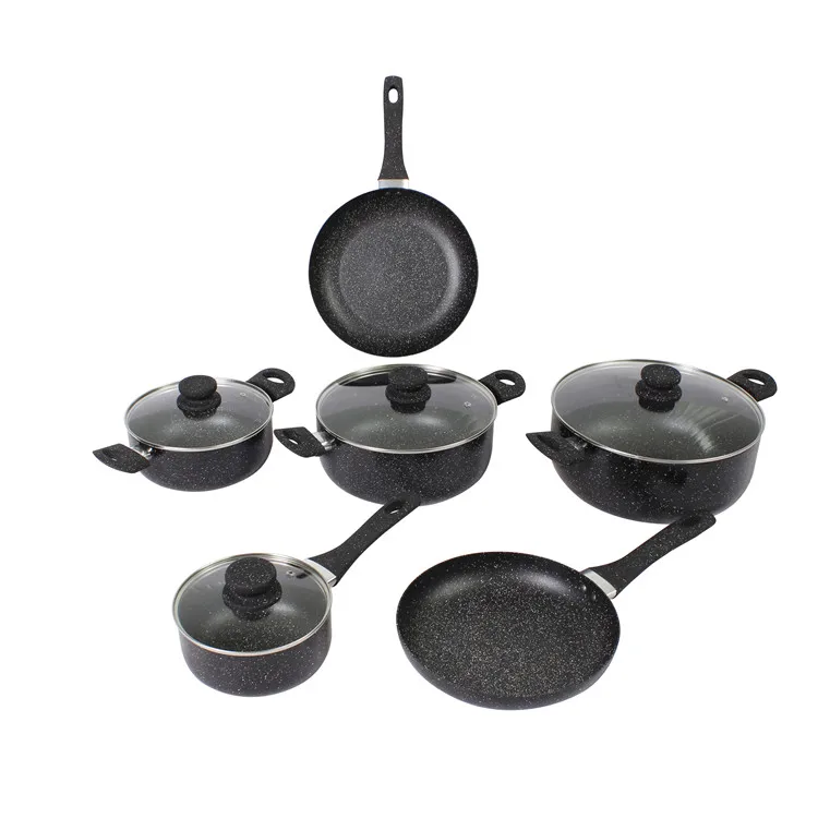 High Quality Material High Temperature Heat Resistant Cooking Pot Set With Glass Lid Heat Resistant Pan Cookware Set