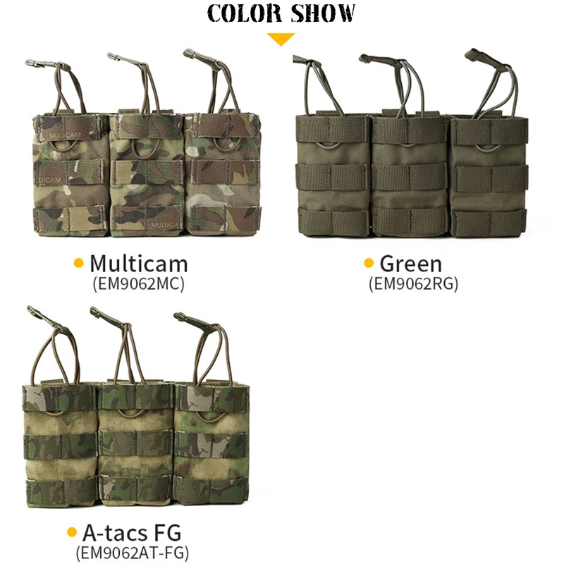 Emersongear 500D Cordura нейлон Камуфляжный 7 62 с открытым верхом Mag сумка тройной Тактический магазин