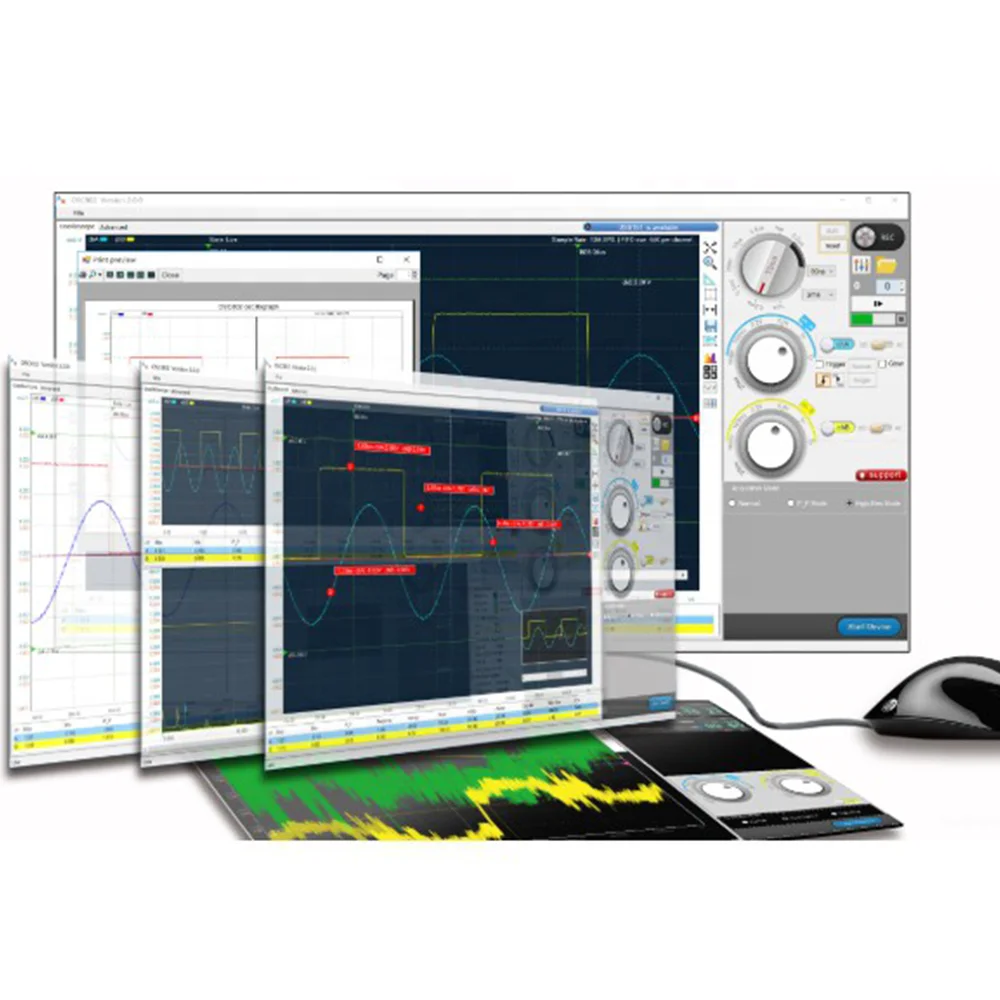 
OSC802 USB PC Handheld Oscilloscope With 80MS/s Sample Rate and 20MHz Bandwidth for Precision Testing 
