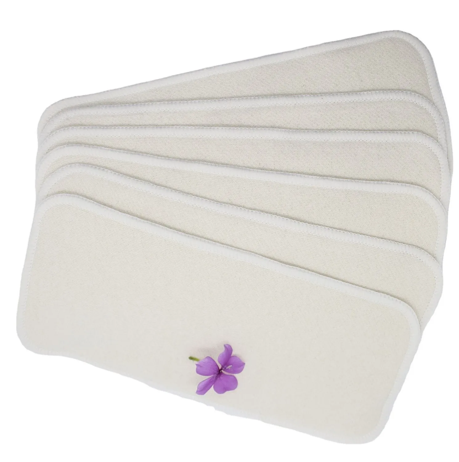 Sustainable anti-bacteria hemp diaper inserts absorbent hemp organic cotton nappy insert washable diaper booster doubler