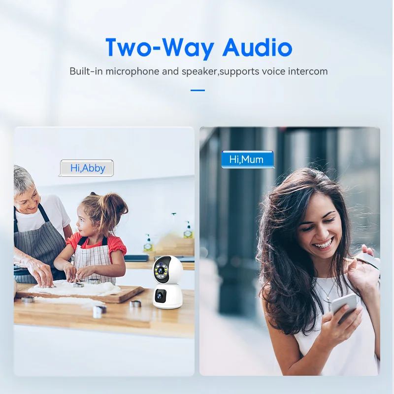 Anywii BestTwo-way Audio wifi security camera AI Human Detection Indoor Dual Lens Wifi Camera