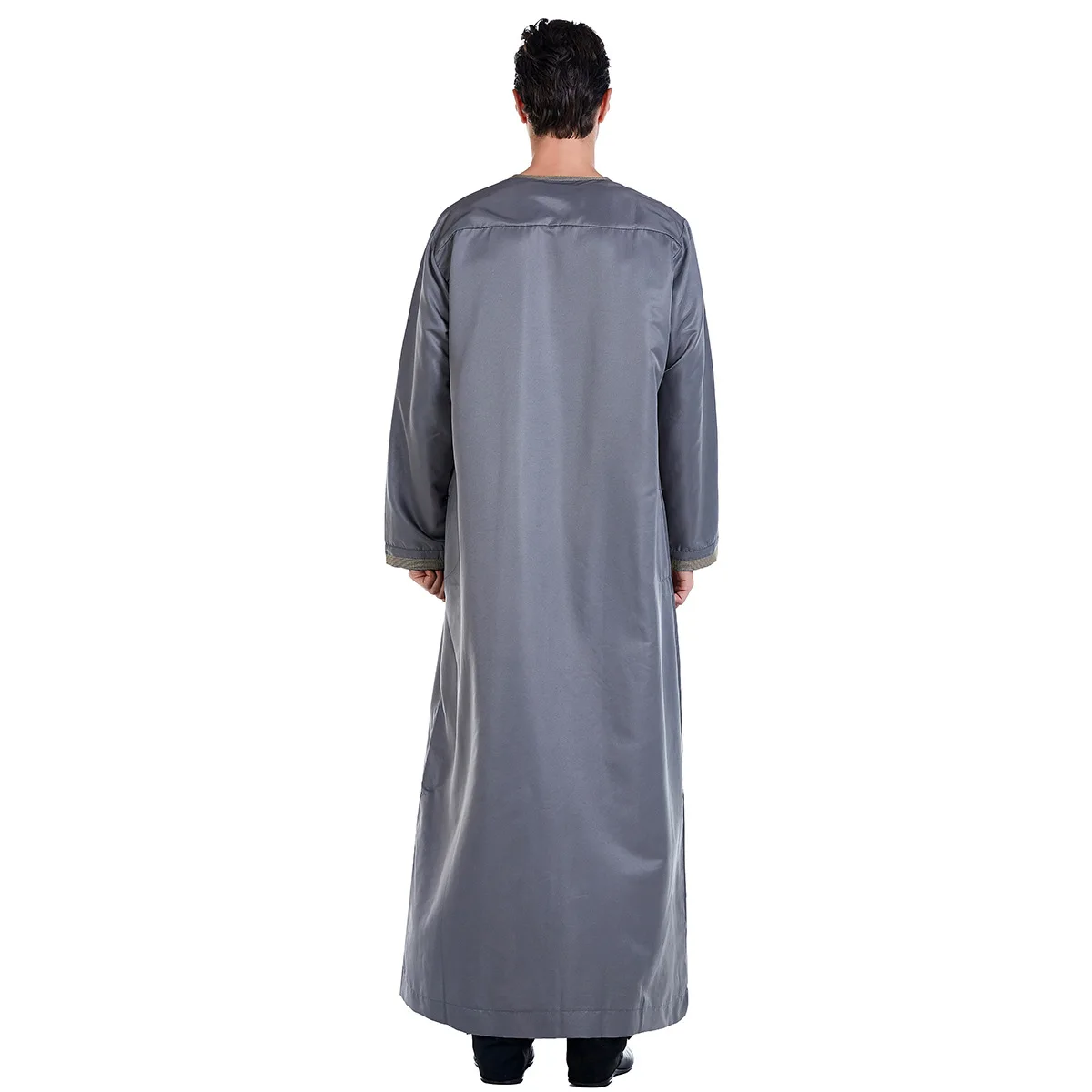  2021 new arrivals dubai islamic men clothing long sleeve muslim thawb caftan with belt maroc thobe for man