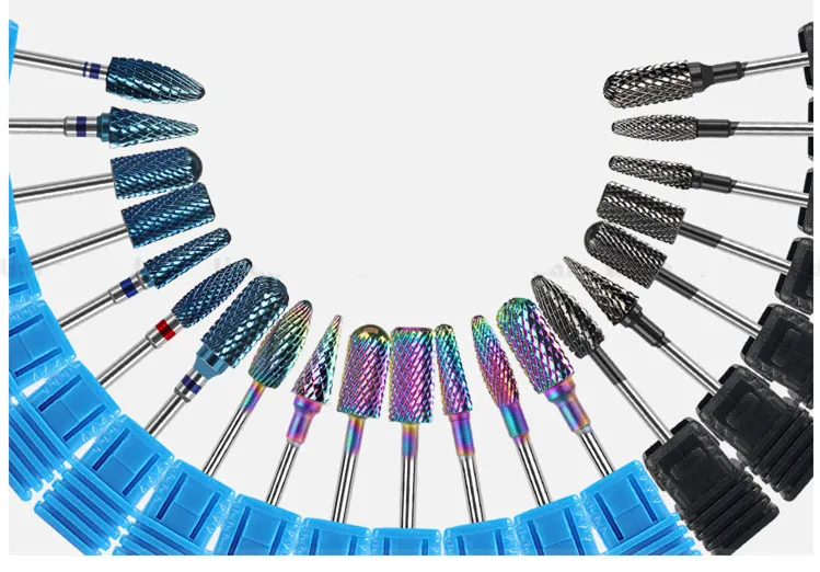 High Quality Manicure Rainbow Tungsten Carbide Nail Drill Bits