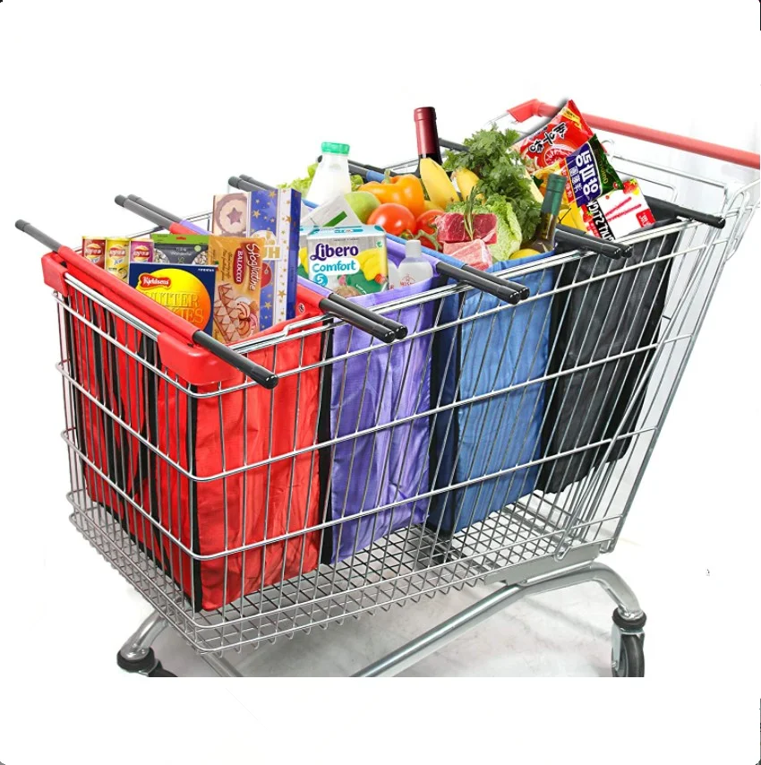 Сумки на колесиках сверхпрочные многоразовые сумки для продуктов органайзер тележек с кулером