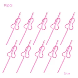 10pcs Love toy adult straw fun toy adult joke bar disco wedding party glowing penis straw in pink Willie straw