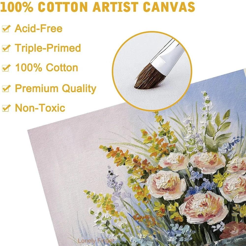 6pcs Canvas Panels, Gesso Primed White Blank Canvas for Painting - 100% Cotton Art Supplies Canvas Board for Acrylic ,Oil Paint