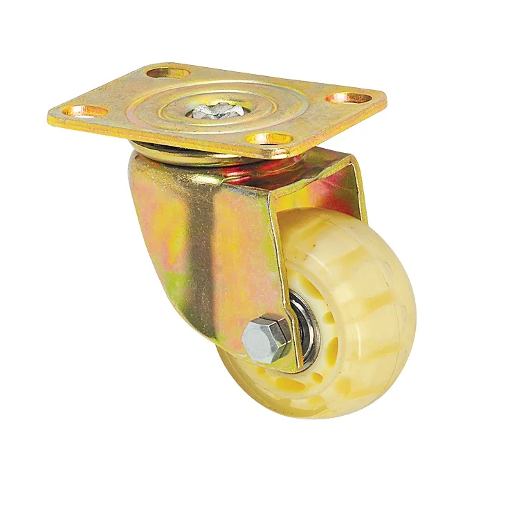 2 Inch Brass Cup Off White Refusion Polyurethane Wheel with Bearing