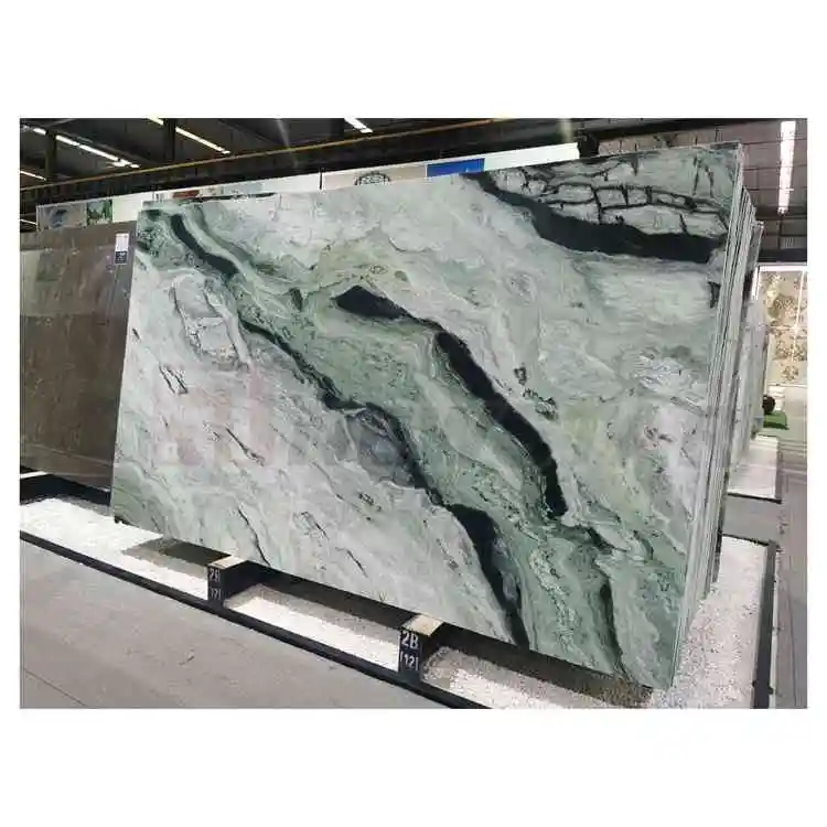 Newstar Green Ice Marble Slabs and Tiles Elegant Translucent Green Stone for Modern Design