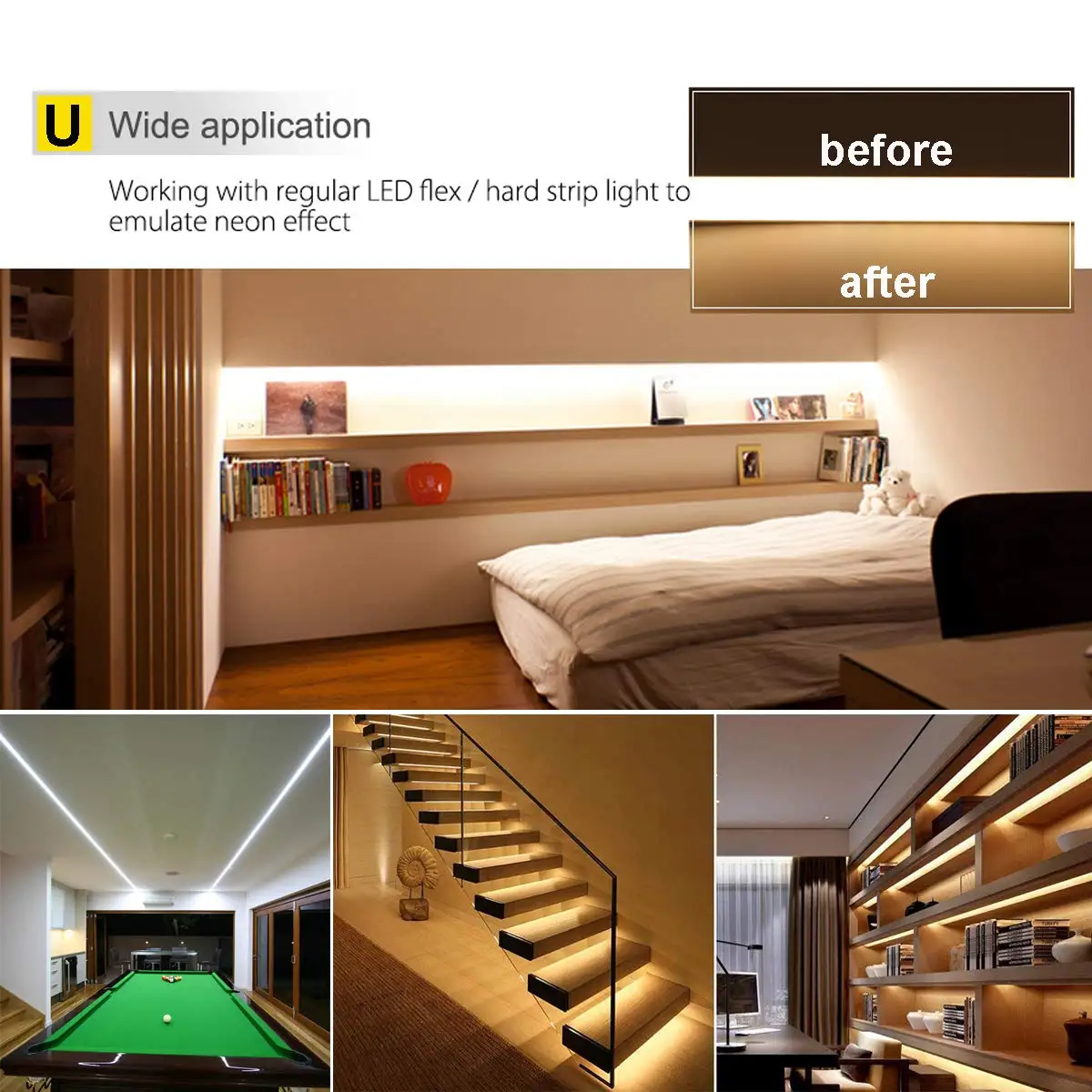 Channel Linear Light Profiles Extrusion For Led Strip Light Led Glass Shelves Aluminum Frame Customized Lamp Cabinet