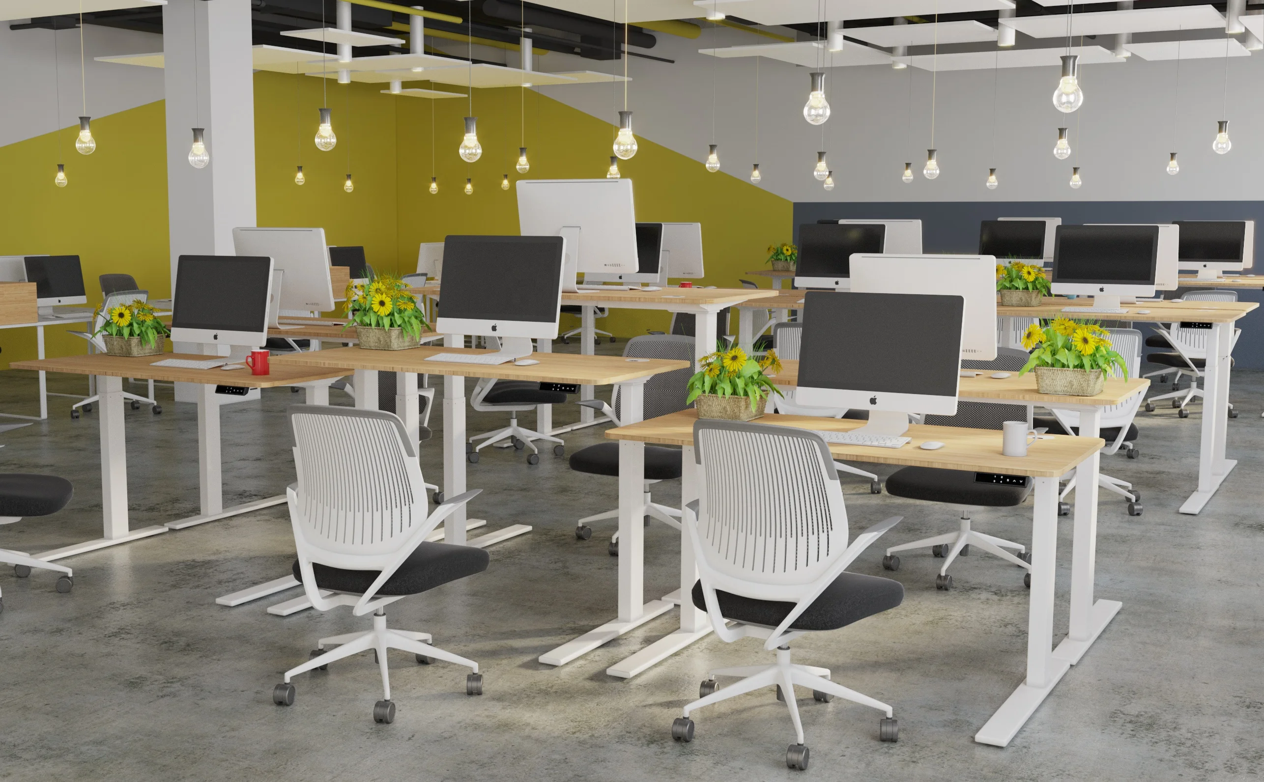 Modern Electric Height Adjustable staff Table Ergonomic Office Table Desk