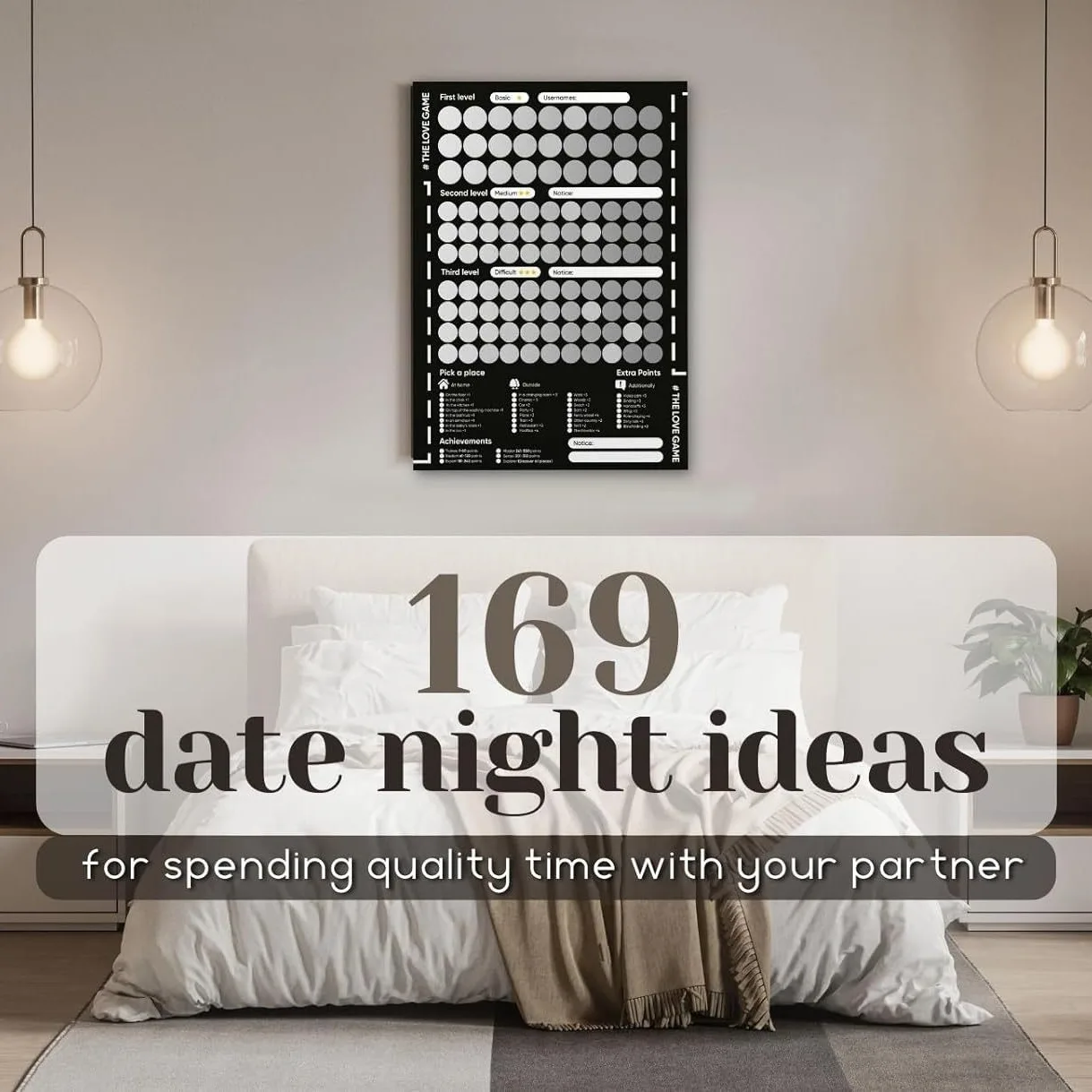 169 Scratch Off Cards Poster Love Tasks Black Poster Customized for Couple Gift Unframed Decor Home Wallpaper