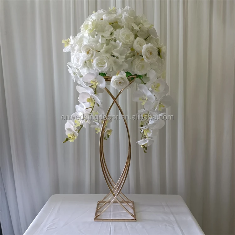 2023 Hot Sale Gold Metal Stainless Wedding Table Centerpiece Flower Ball Holder Stand With Best Price