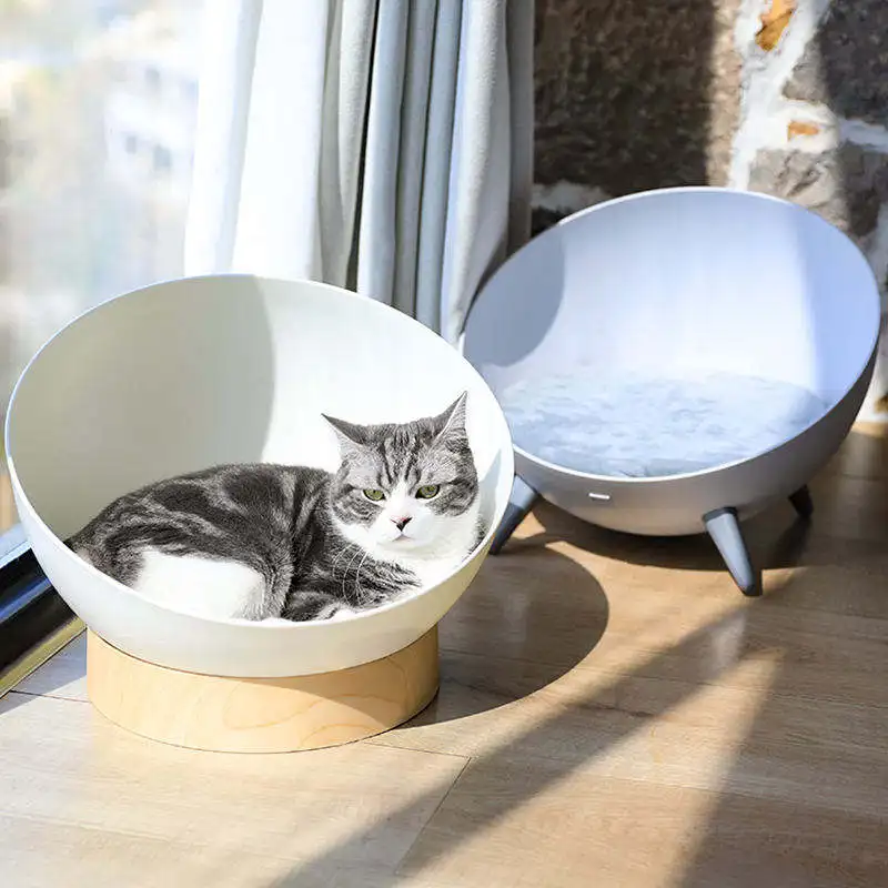 Plastic Camas Para De Perros Modern Design Cat Bed Nest Dog Cushion Mat Pet Sofa Luxury Round Plush Dome Hemispherical House
