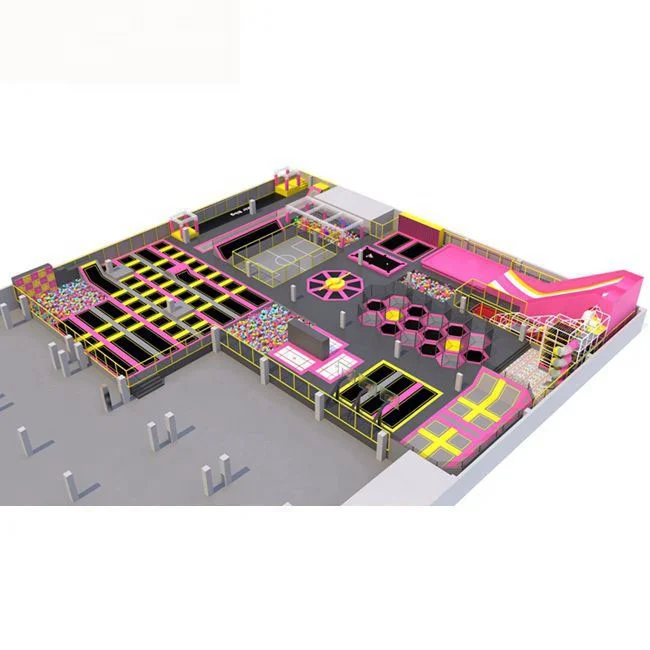 
OEM design large commercial shopping mall plan big slide basketball playground trampoline 