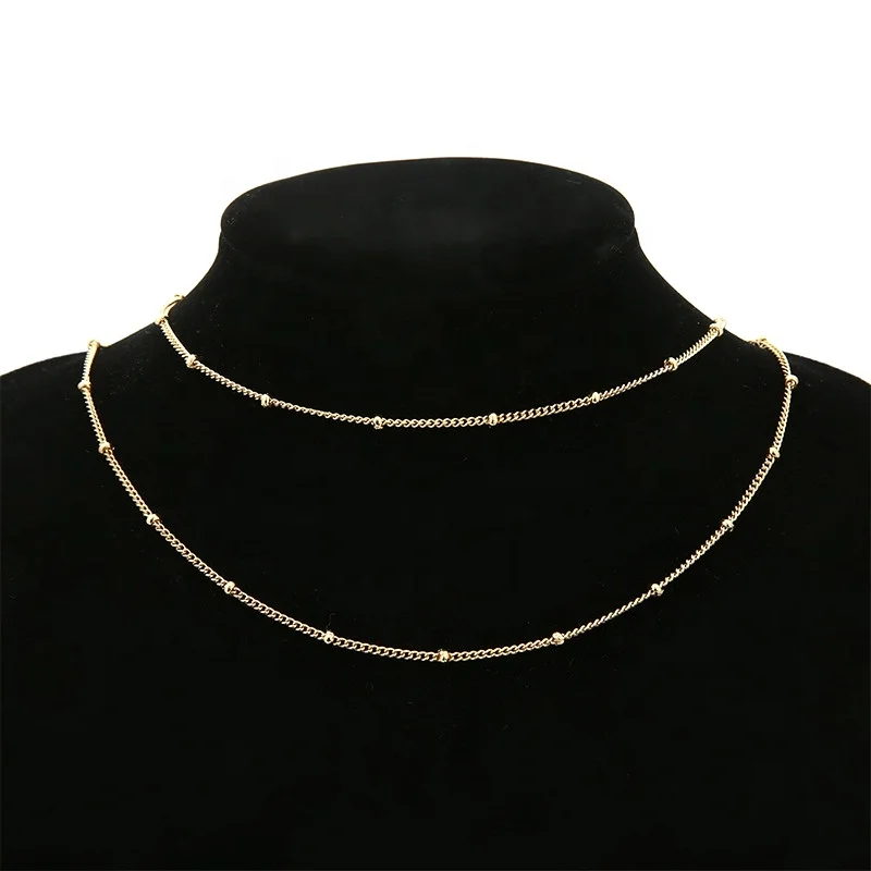 Wholesale stainless steel waterproof 18k gold filled chain roll extension O Cross Chain jewelry Make body chain diy jewelry