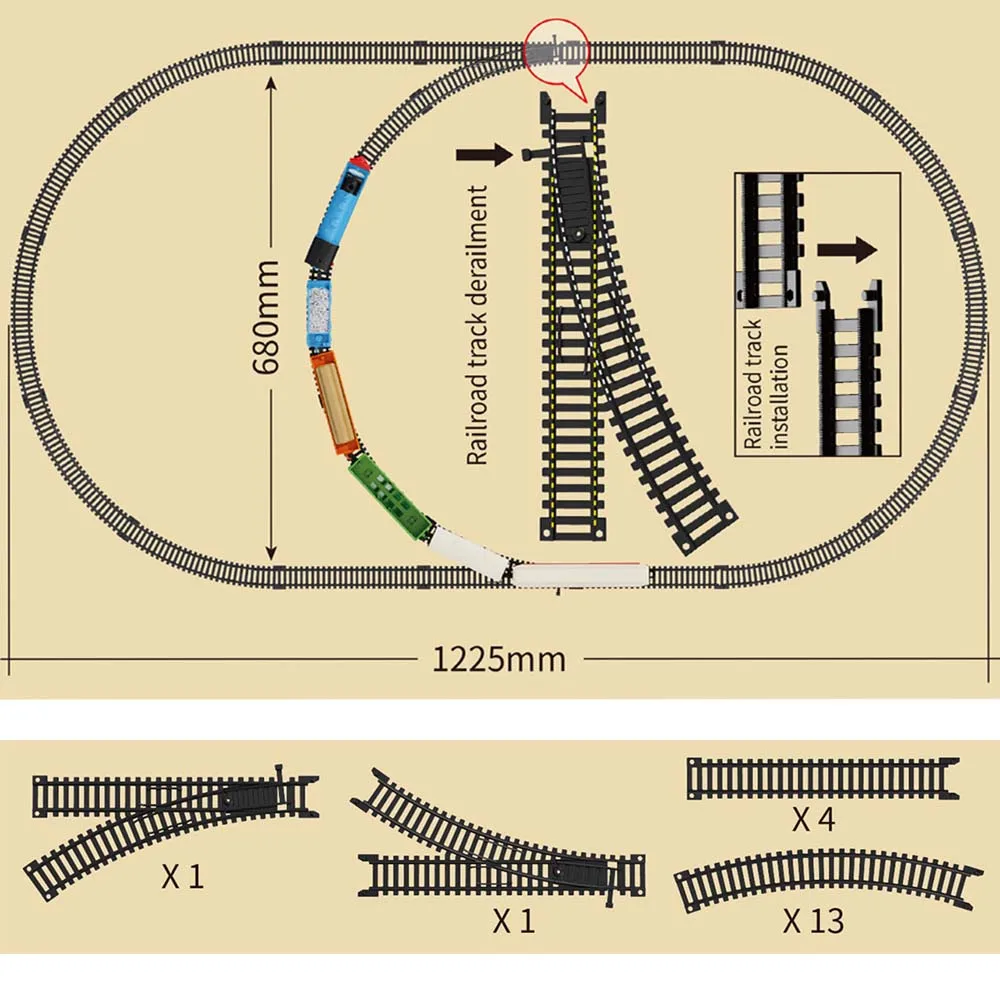 Train Assemble Educational Railway Classic Track Toy Retro Steam Model Sets Electric Train For Kids