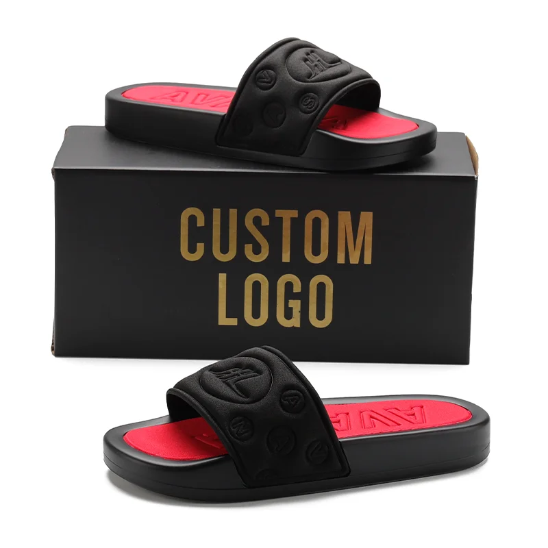 Henghao Oem Odm Low Moq 2 Color Sole Eco-Friendly Non Slip Slipper Unisex Slide Sandals Custom Logo Slides Men Slipper