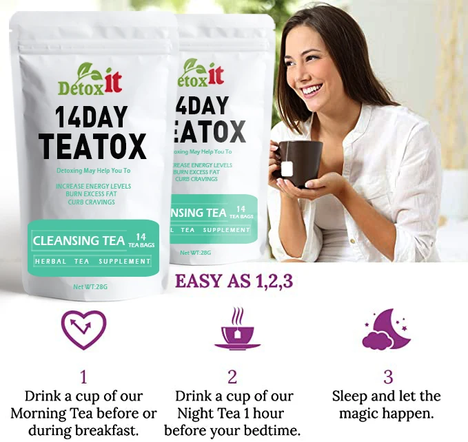 14 дней органический чай для похудения и потери веса TEATOX! Бесплатный инфузер бутылка!