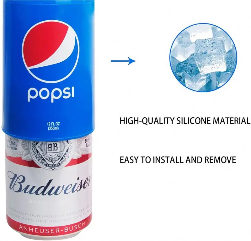 Amazon Hot Sale Party Hide Beverage Cola Beer Can Covers Silicone Can Shape Cooler Sleeve Cover Hide A Beer