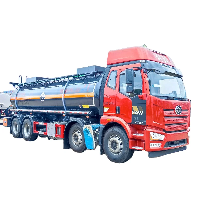 NEW FAW 8x4 chemical corrosive liquid palm oil fuel tank tanker truck capacity 18CBM 20CBM