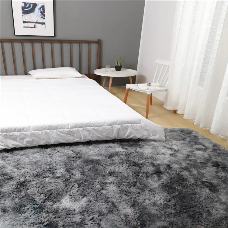 Shaggy Rugs for Sale Tie-dyed Plain Fluffy Pv Plush Area Carpet Tianjin