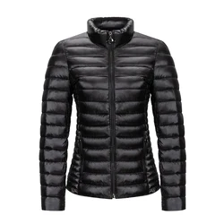 Factory custom wholesale cotton-padded Jacket  Casual winter jacket color parka for woman short Stand Collar solid Colors coat