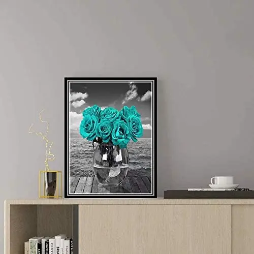 Diamond Painting Kits For Kids Diy 5D Full Drill Crystal Rhinestone Gem Art Dot Embroidery Beach Rose Flowers