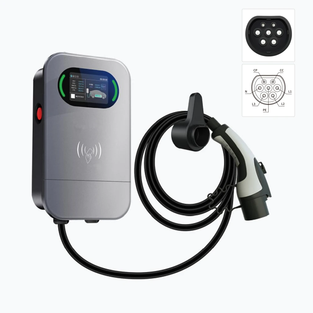 Manufacturer In China Type 2 Ev Charging Pile Home Wall Box Electric Car Charge 3 Phase 16A  11Kw  Ocpp1.6J Ev Charging Station