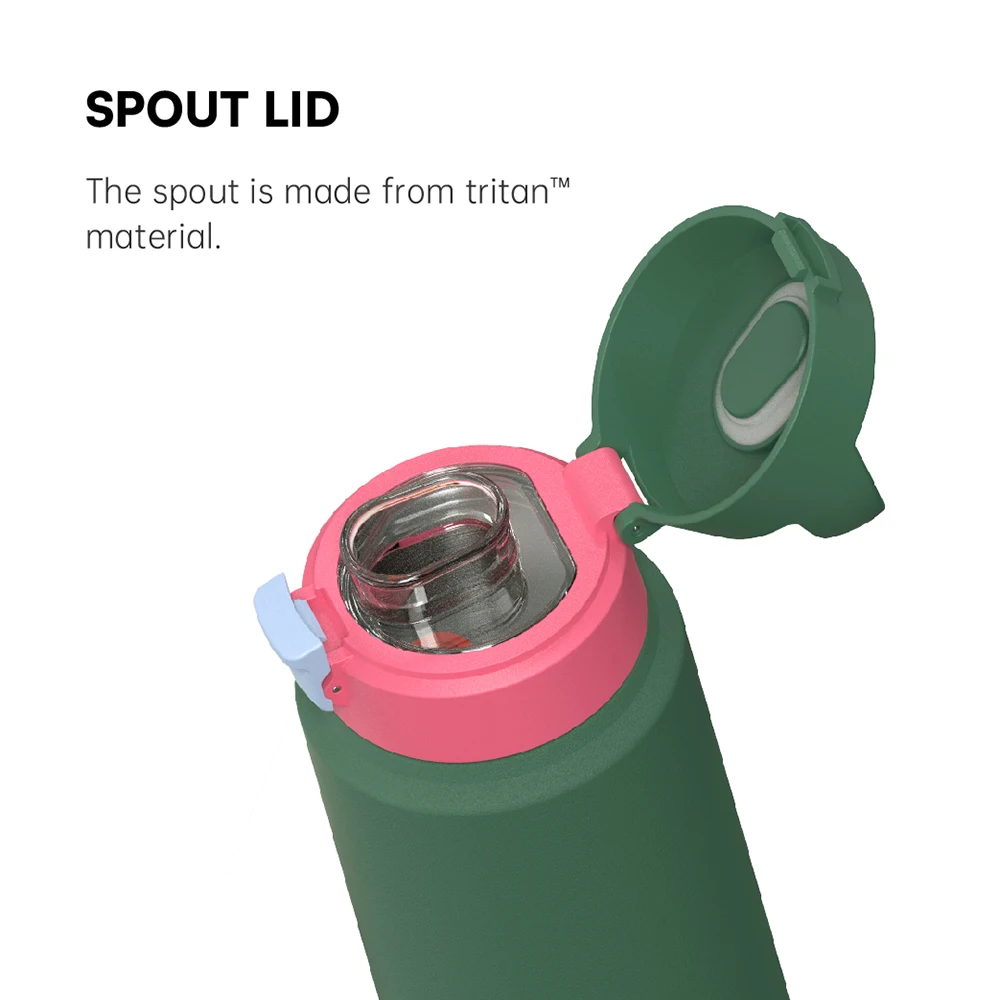 Multi Lids Option Water Bottle Double Wall 304 Stainless Steel Double Wall Sports Bottle Vacuum Flask With Silicone Boo