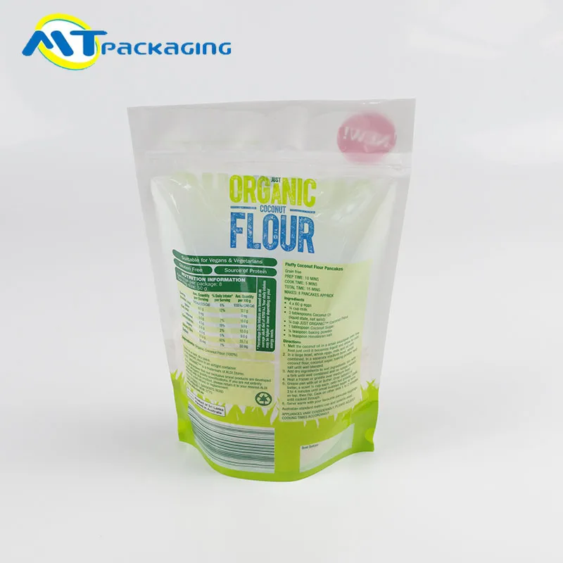 
eco heat seal zipper standing plastic coconut milk packaging powder bag 