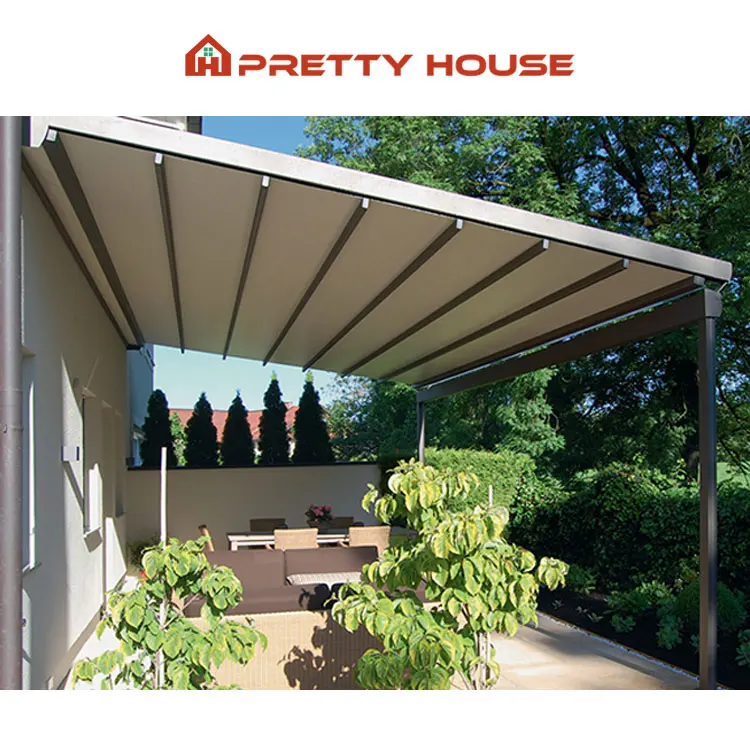 Factory Price Restaurant Waterproof Aluminum Canopy Garden Hotel Restaurant Awning Retractable Roof
