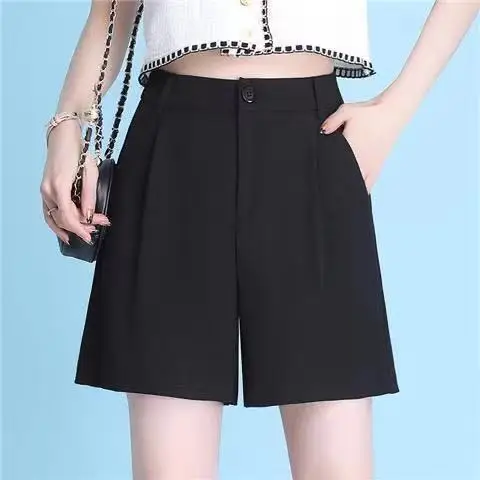 Hot Sale Summer Chiffon Woman Casual Elastic Black Ladies Shorts Fashional Women