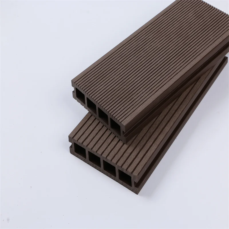 composite decking supplier Square Hole Outdoor  Embossed  WPC Woodgrain Deck