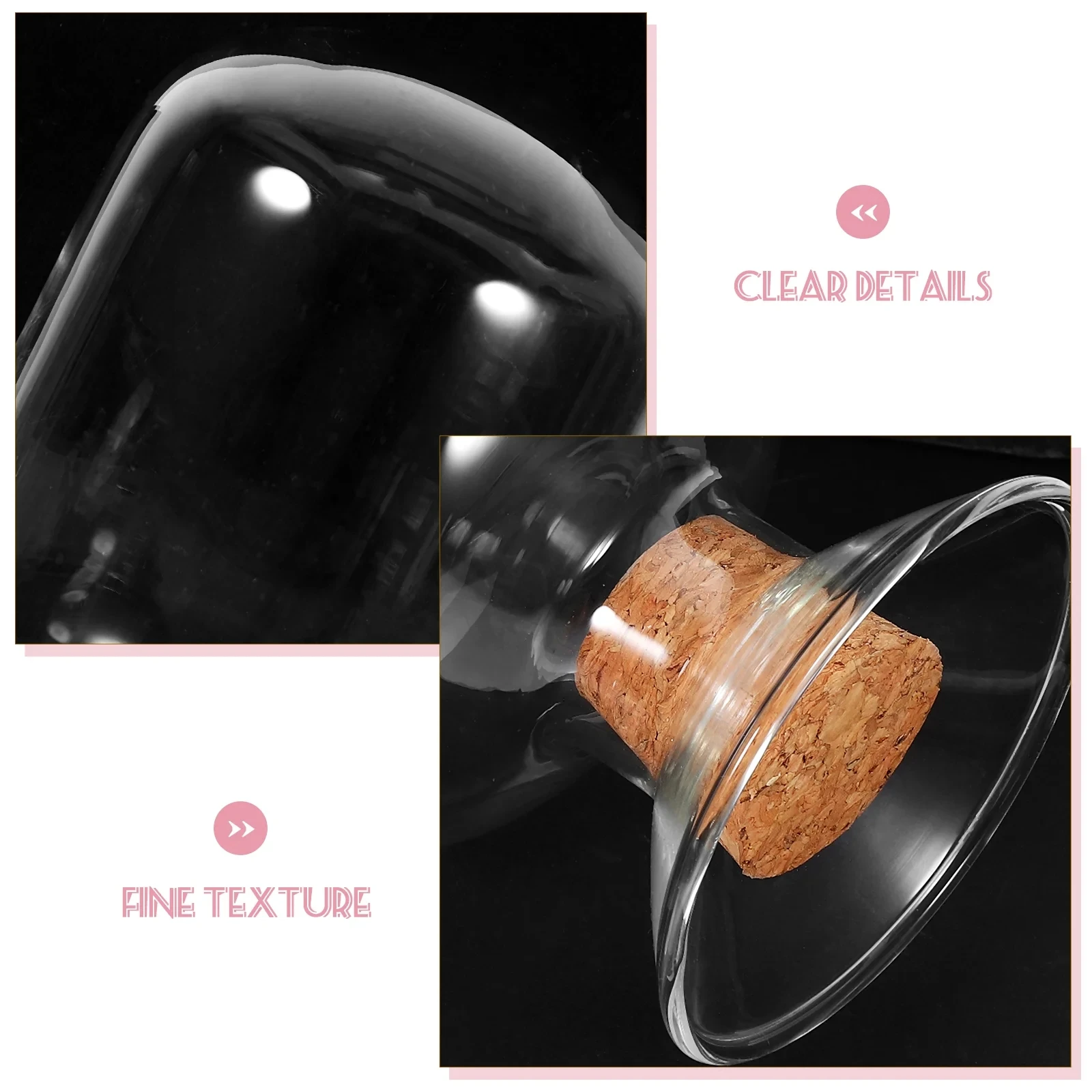 8.5oz 250ML Clear Empty Glass Matches jar Factory Wholesale custom Match Cloche Glass bottle with cork stopper