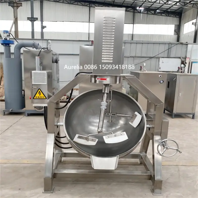 Fully automatic stir fry sugar pot ready to eat food planetary stirring frying pan commercial stir fry machine
