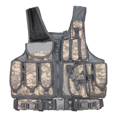 NcDe 600D Polyester Fabric Multifunction Molle Military Cross Draw Tactical Vest daily duty camping uniform