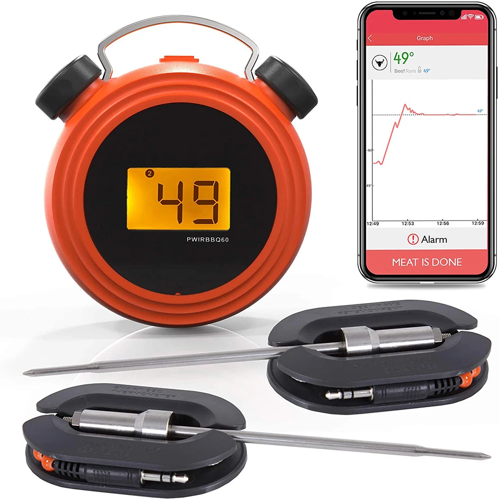 Hypersynes Digital Small Wireless Barbecue Gril Oven Cooking Thermometer With Free App MiniClock