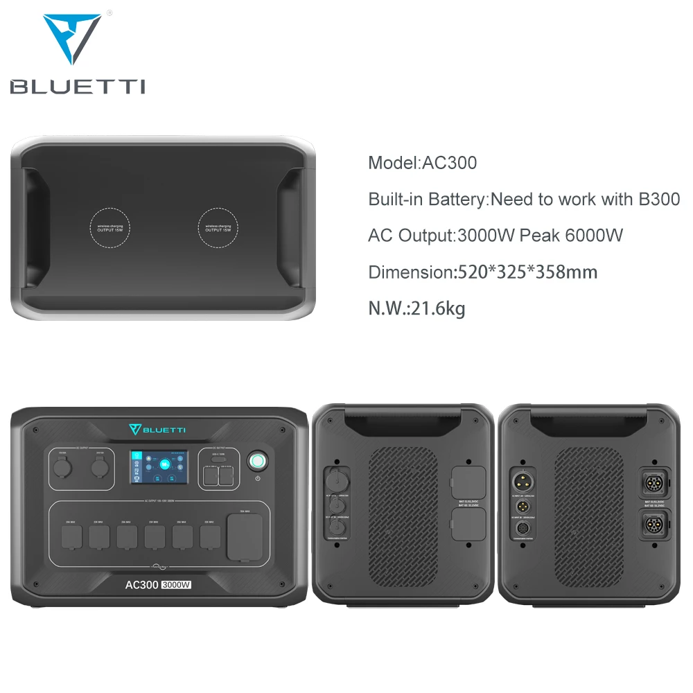 BLUETTI 3 kw Solar  System Power Station for RV Trips with Large Battery