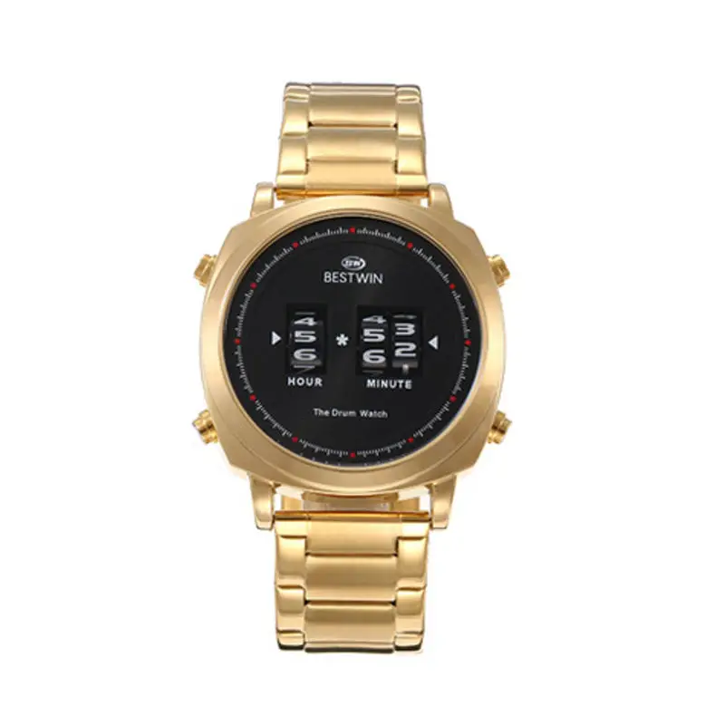 BESTWIN 953  New Brand Luxury Fashion Roller Movement business Waterproof Quartz Watches Digital  men watch