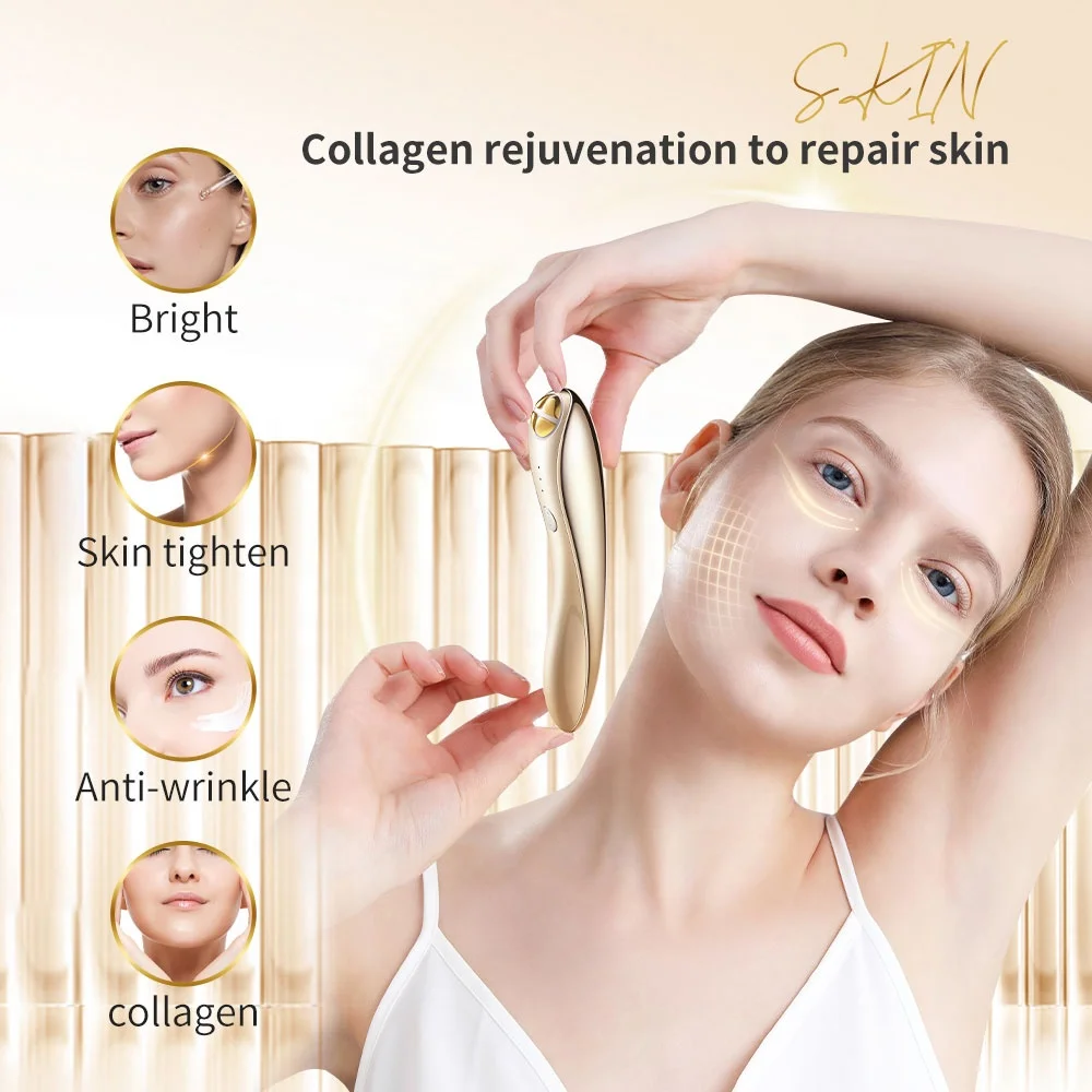 2025 Eye Lift Massage Light Therapy Electric Led Eye Wrinkle Eraser Pen Remover Wireless Eye Massager Device Remove Dark Circles