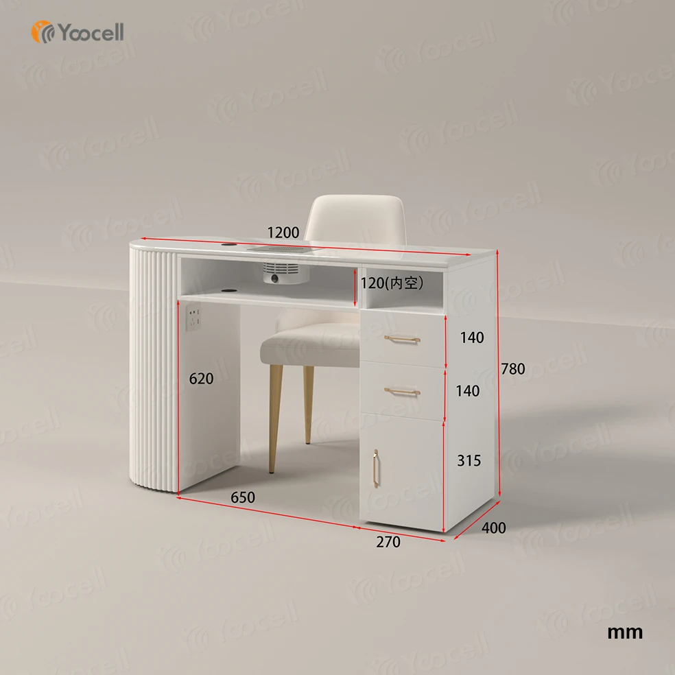Yoocell  modern nails table salon manicure furniture customized sintered stone top beauty salon manicure table