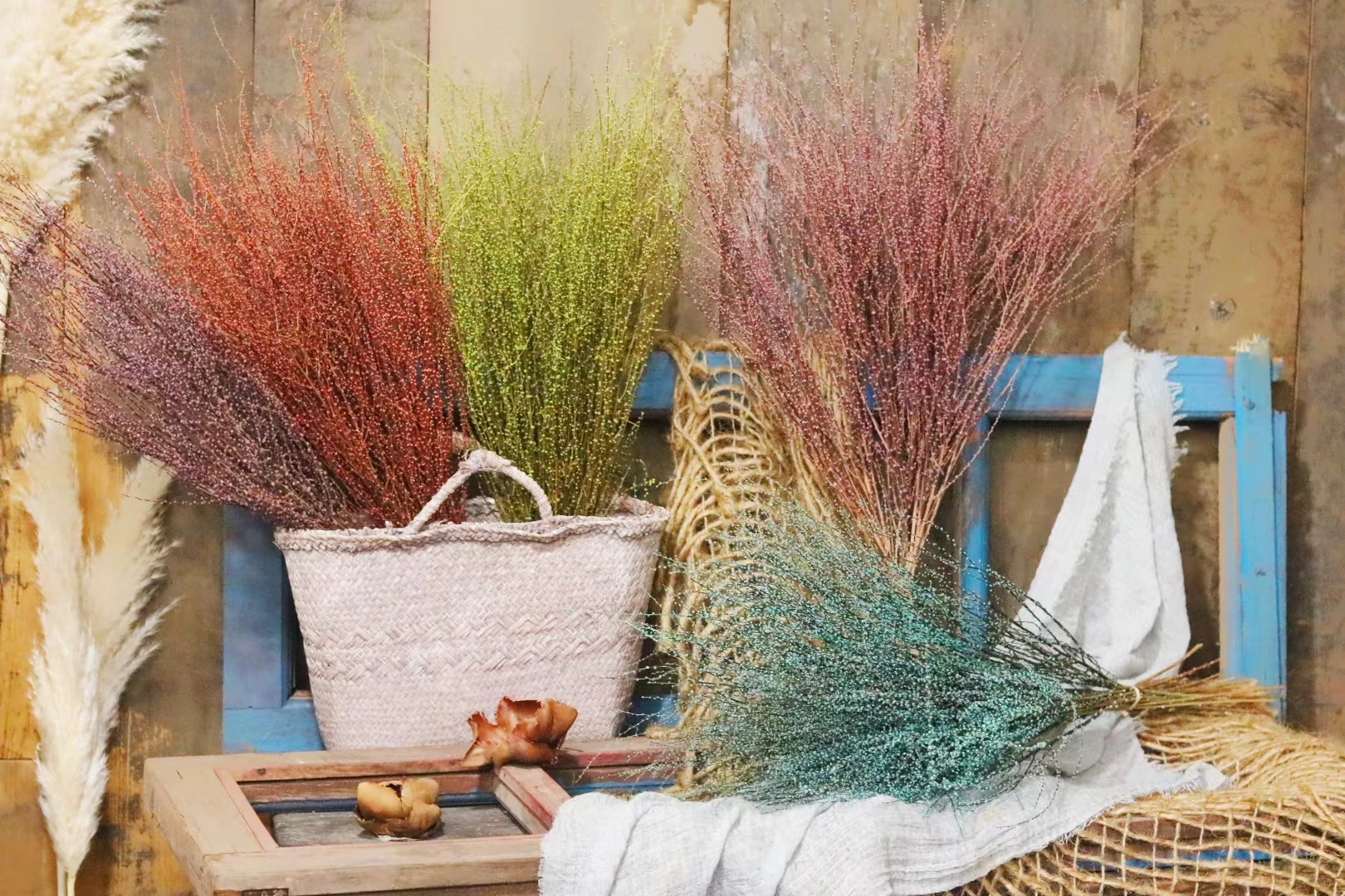 dried natural snow grass flower,natural tree twig for home decoration and floral arrangement