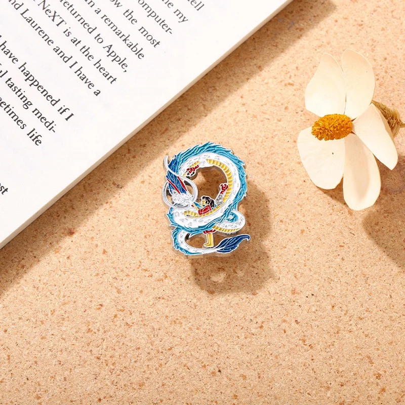 Anime Spirited Away Dragon Enamel Pin High Quality Metal Badge Lapel Brooch Pins For Backpacks Jacket Clothes Bag