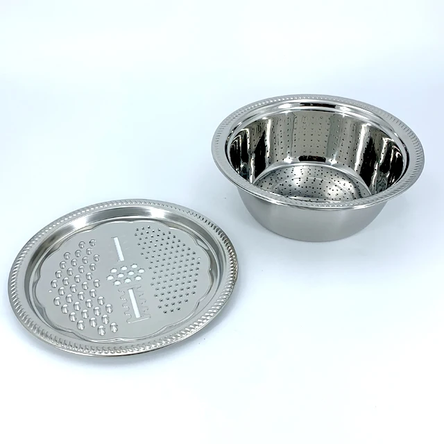Stainless steel carrot grater set with rice sieve grater plate