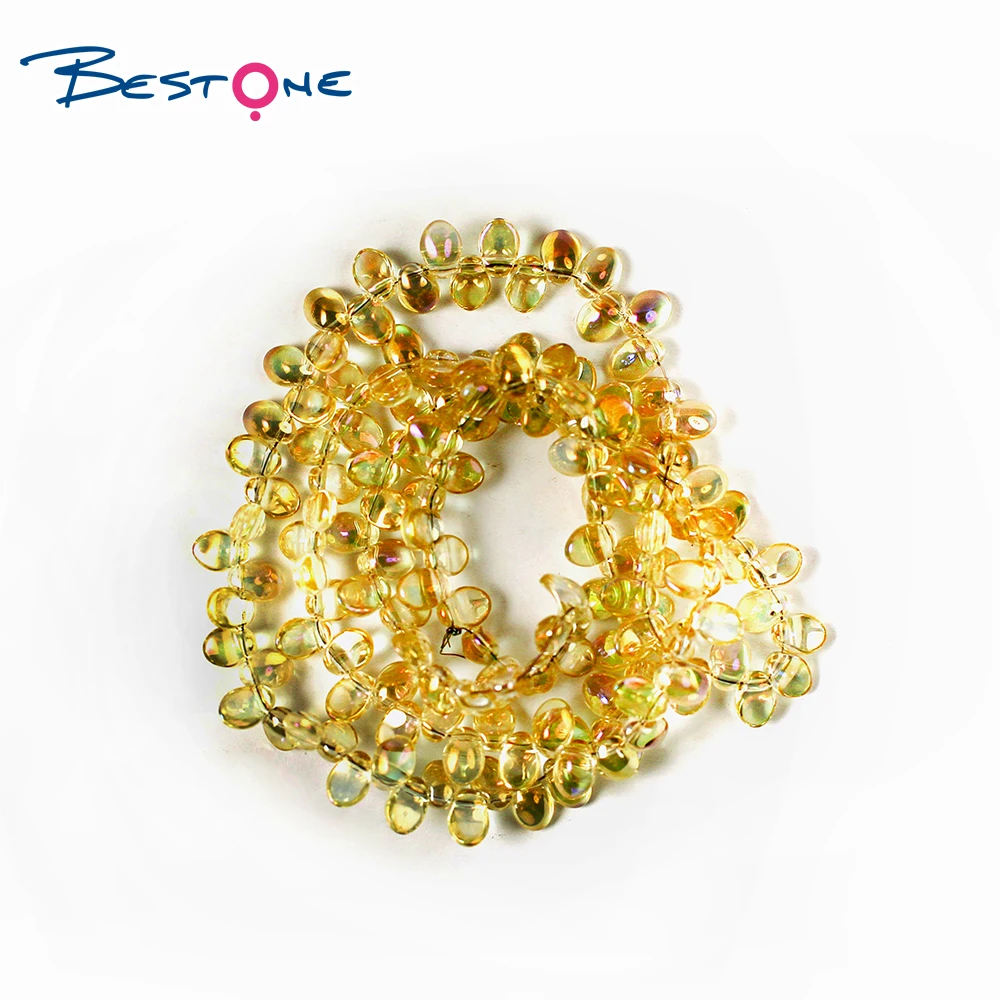 Bestone Wholesale Jewelry Production Materials Irregular 7.5*5*3mm Loose Glass Beads Natural Chip Stone Beads