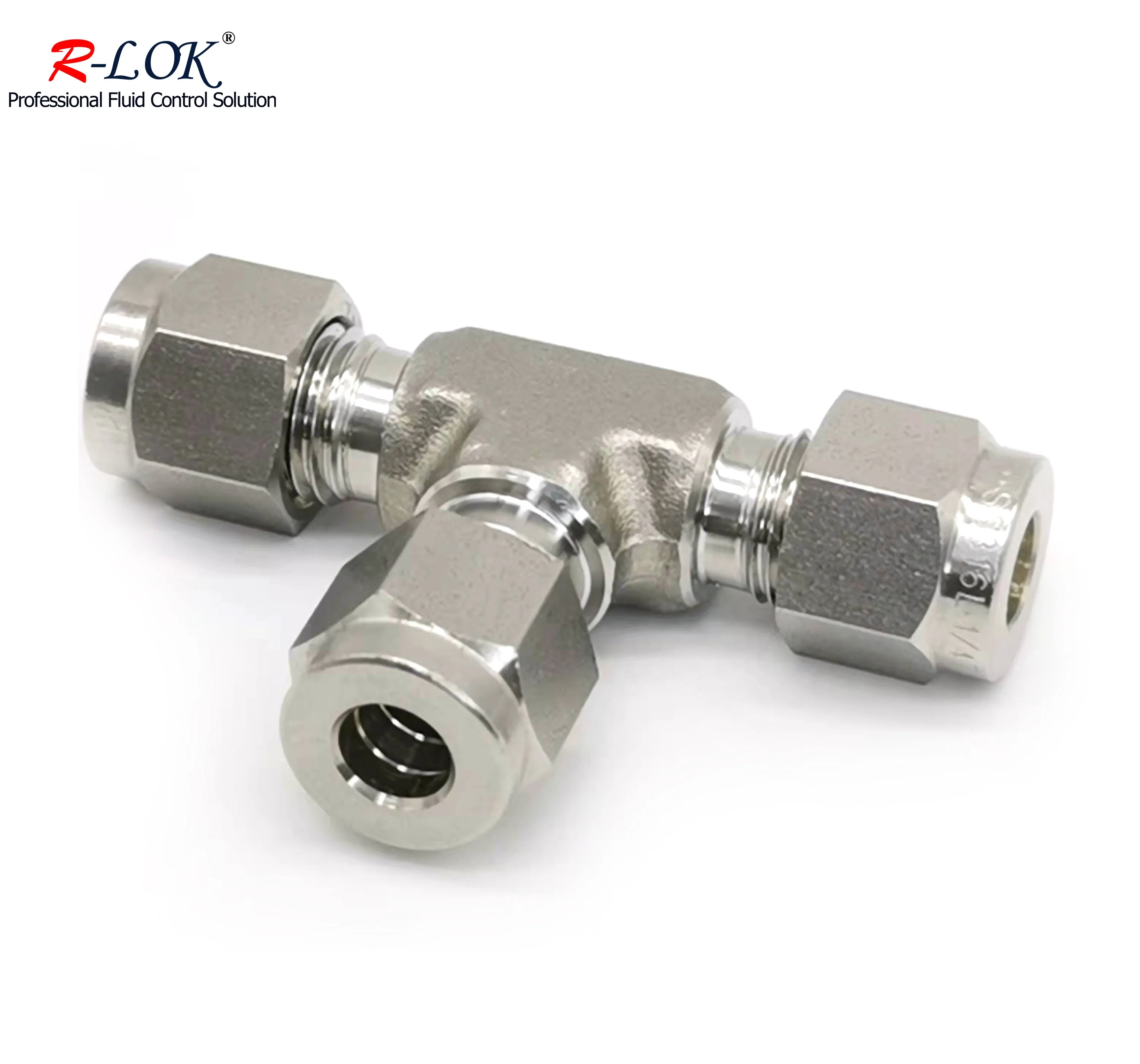 Swagelok Stainless Steel Hydraulic Equal Reducing Union Tee Double Ferrule Three Way Tee for Gas and Oil Instrument Tube Fitting