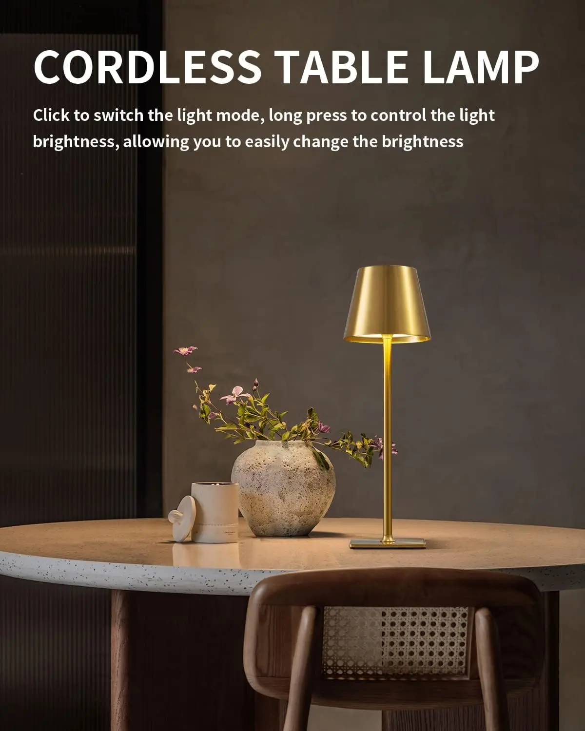 Outdoor Touch Table Lamps Desk Modern Bedroom Light Rechargeable Bar Cordless Restaurant Table Lamp with USB Charging Port
