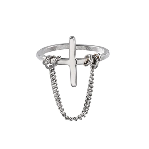 Craft Wolf Stainless steel hip-hop shape of cross ring chain men women jewelry wholesale trendy classic casual factory OEM