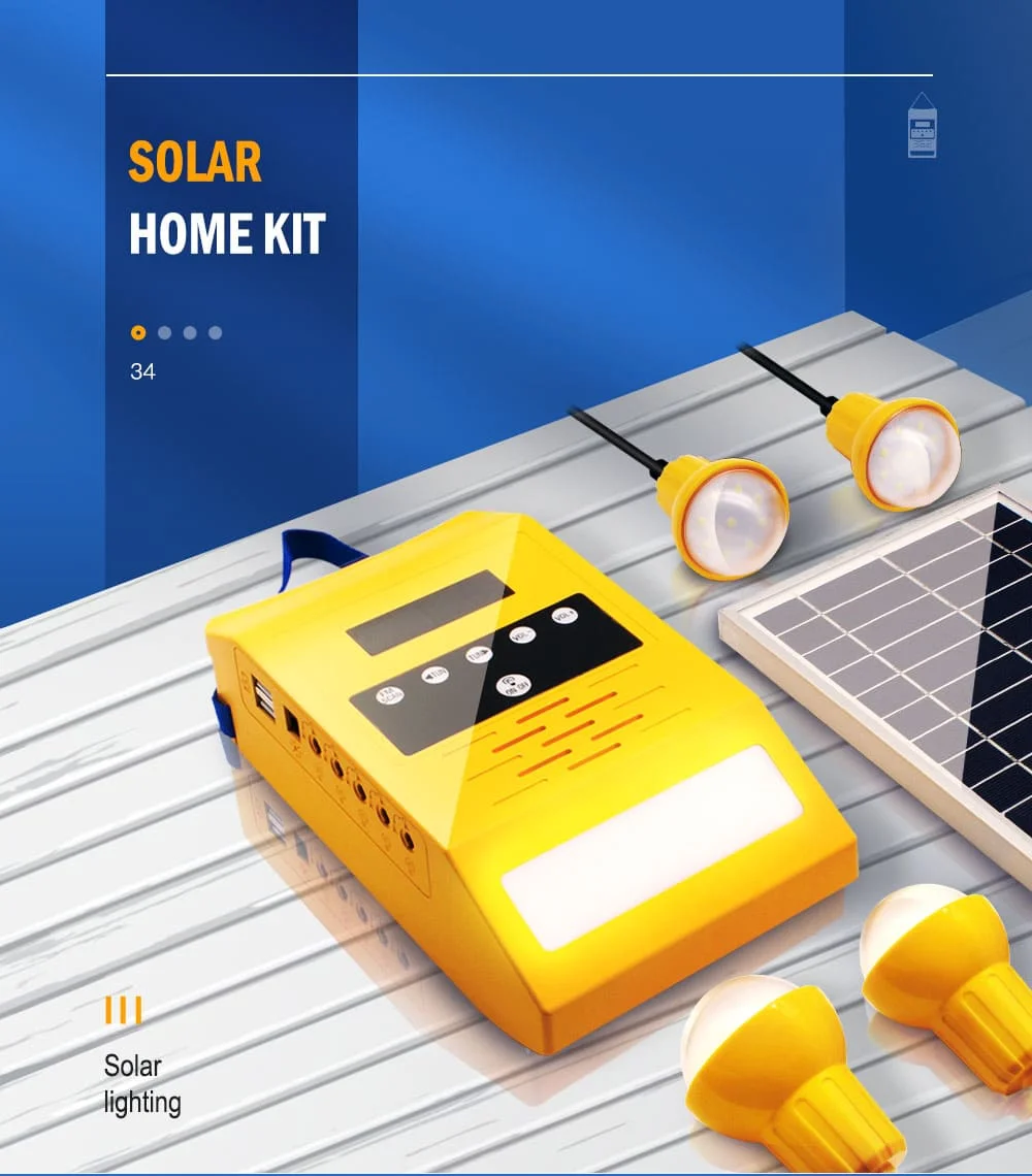 20W Portable Mini Solar Power System for Home Electricity Generating and LED Indoor Lighting Kits