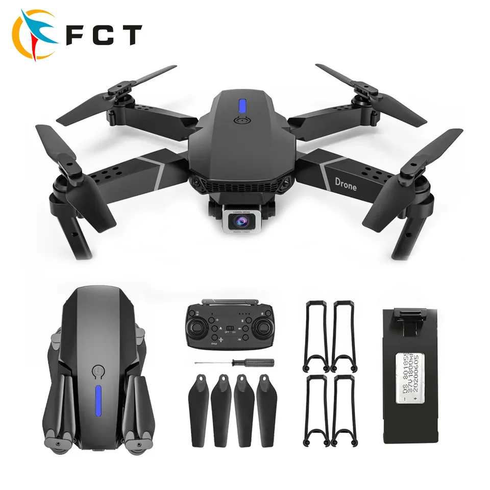 2023 E88 Pro Drone 4k Dual Camera Vr 3d Mode 15 Minutes Flying Battery Long Range Fpv Rc Foldable Mini Drone